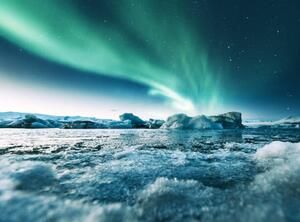 Művészeti fotózás aurora borealis in iceland at jakulsarlon, franckreporter, (40 x 30 cm)