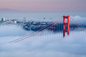 Művészeti fotózás View of Golden Gate Bridge on a foggy day, fcarucci, (40 x 26.7 cm)