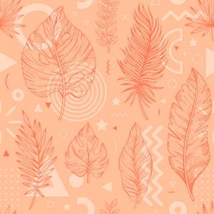 Művészeti fotózás 2024 peach palm leaf color pattern., o-che, (40 x 40 cm)