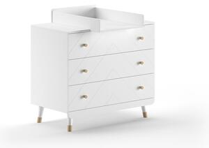 Fehér gyerek komód pelenkázó feltéttel 100x100x74 cm Billy – Vipack