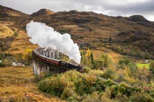 Művészeti fotózás The Jacobite Steam train Crossing the, Paul C Stokes, (40 x 26.7 cm)