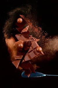 Művészeti fotózás Broken chocolate pieces balancing on a, Dina Belenko Photography, (26.7 x 40 cm)
