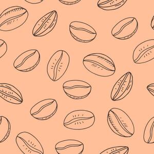 Művészeti fotózás coffee beans seamless pattern hand drawn, Irina Samoylova, (40 x 40 cm)