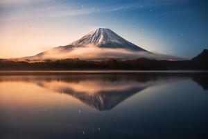 Művészeti fotózás Fuji Mountain Reflection with Morning sunrise, Jackyenjoyphotography, (40 x 26.7 cm)