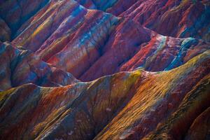 Művészeti fotózás Rainbow mountains, Zhangye Danxia geopark, China, kittisun kittayacharoenpong, (40 x 26.7 cm)