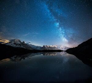 Művészeti fotózás France, Mont Blanc, Lake Cheserys, Milky, Westend61, (40 x 35 cm)
