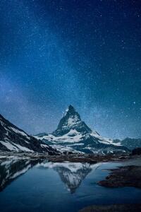 Művészeti fotózás Matterhorn - night, Viaframe, (26.7 x 40 cm)