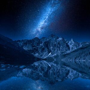Művészeti fotózás Milky way and lake in the, Shaiith, (40 x 40 cm)