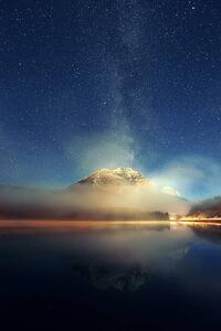 Művészeti fotózás Milky way mountain lake, Songquan Deng, (26.7 x 40 cm)