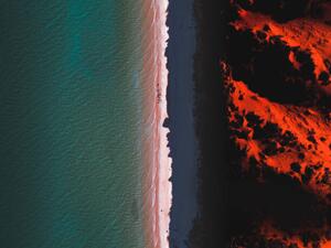 Fotográfia Aerial shot of Cape Peron at, Abstract Aerial Art, (40 x 30 cm)