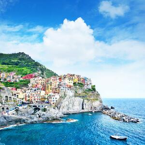 Művészeti fotózás Manarola town in Cinque Terre, Italy, alxpin, (40 x 40 cm)