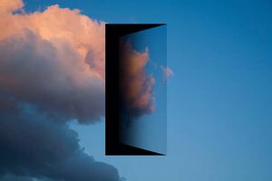 Illusztráció View of the sky with a doorway in it., Maciej Toporowicz, NYC, (40 x 26.7 cm)