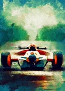 Művészi plakát Formula 1 smaragd, Justyna Jaszke, (30 x 40 cm)