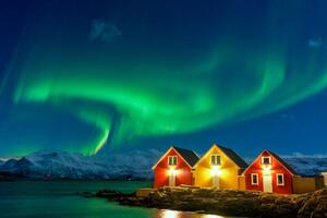 Fotográfia Traditional rorbu during the Northern Lights, Roberto Moiola / Sysaworld, (40 x 26.7 cm)
