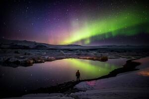 Művészeti fotózás Aurora Borealis or Northern lights in Iceland, Arctic-Images, (40 x 26.7 cm)