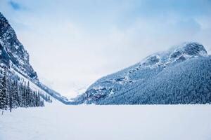 Fotográfia Snowy mountains in remote landscape, Lake, Jacobs Stock Photography Ltd
