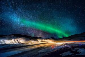 Művészeti fotózás Aurora Borealis, Iceland, Arctic-Images, (40 x 26.7 cm)