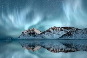 Fotográfia Northern Lights, Haukland, Nordland, Norway, arnaudbertrande