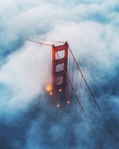 Művészeti fotózás Golden Gate Bridge foggy low, jonathan borruso, (30 x 40 cm)