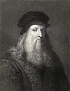 Fotográfia Leonardo da Vinci engraving), English School,, (30 x 40 cm)