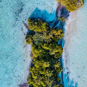 Művészeti fotózás Aerial shot of tropical island, Maldives, graphixel, (40 x 40 cm)