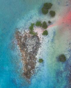 Fotográfia Aerial shot of tropical island, Broome, Australia, Abstract Aerial Art