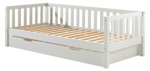 Fehér borovi fenyő gyerekágy kihúzható pótággyal, ágyráccsal 90x200 cm Fritz – Vipack