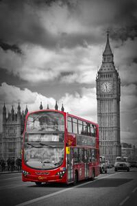 Művészeti fotózás LONDON Houses Of Parliament & Red Bus, Melanie Viola, (26.7 x 40 cm)
