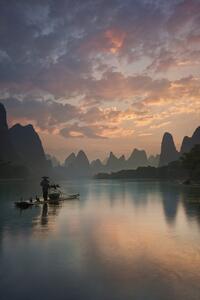 Művészeti fotózás Li River Sunrise, Yan Zhang, (26.7 x 40 cm)