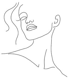 Illusztráció Minimal woman face line art, Veronika Boulová, (26.7 x 40 cm)