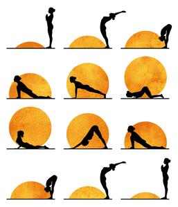 Illusztráció Yoga Sun, Kubistika, (26.7 x 40 cm)