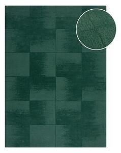 Petróleumkék kézi szövésű gyapjú szőnyeg 120x170 cm Demi Check Ombre – Flair Rugs
