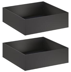 VidaXL Kerti cserép 2 db Fekete 80 x 80 x 30 cm Hidegen hengerelt acél