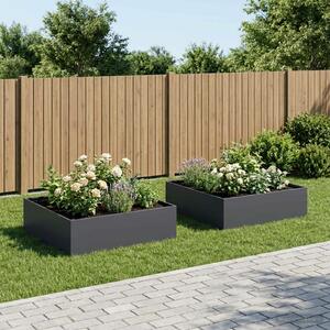 VidaXL Kerti cserép 2 db Antracitszürke 80 x 80 x 30 cm
