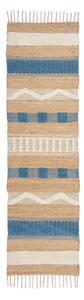 Kék-natúr színű kézi szövésű jutakeverék futószőnyeg 60x230 cm Medina Jute – Flair Rugs