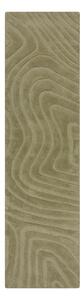 Khaki kézi szövésű gyapjú futószőnyeg 60x230 cm Mesmerise Sage – Flair Rugs