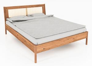 Tölgyfa franciaágy rattan ágytamlával 180x200 cm Pola - The Beds