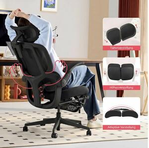 MUSSO E80 Air ergonomikus forgószék deréktámasszal, lábtartóval, fekete