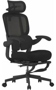 MUSSO E80 Air ergonomikus forgószék deréktámasszal, lábtartóval, fekete