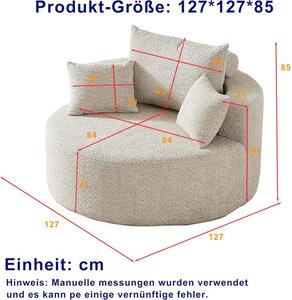 Staronce extra széles, váz nélküli habfotel, vákuumcsomagolt, bézs, 127 cm