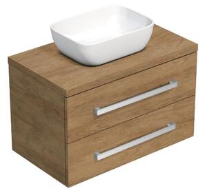 SAT Cube Way 80x71x46 cm Hickory tölgy CUBE46803DH45 Fürdőszobaszekrény fedeles SAT Cube Way 80x71x46 cm Hickory tölgy CUBE46803DH45