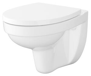 Cersanit Cersania SimpleOn, falra szerelhető WC csésze 52,5x36x37,5 cm + lassan záródó polipropilén ülőke, vízszintes hulladék, fehér, S701-557