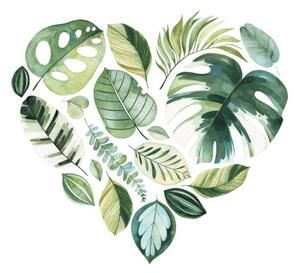 Illusztráció Handpainted illustration with colorful tropical leaves., Ekaterina Skorik