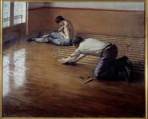 Caillebotte, Gustave - Festmény reprodukció The floor planers., (40 x 30 cm)