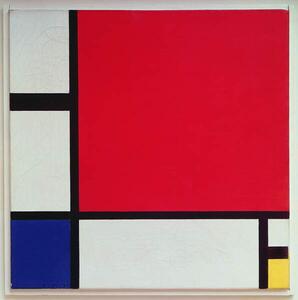 Mondrian, Piet - Festmény reprodukció Composition with Red, (40 x 40 cm)