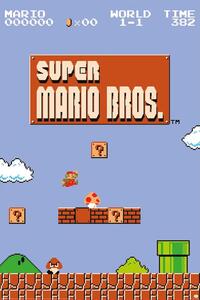 Plakát Super Mario Bros. - World 1-1, (61 x 91.5 cm)
