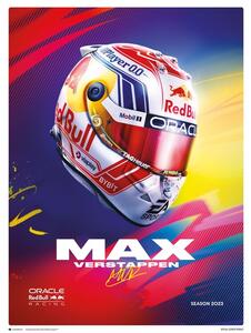 Művészeti nyomat Max Verstappen - Helmet 2023, (30 x 40 cm)