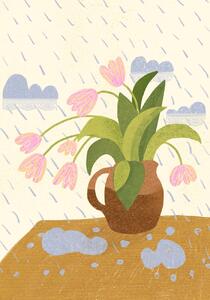 Illusztráció Flowers in the rain, Gigi Rosado, (26.7 x 40 cm)