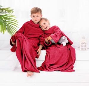 Decoking Lazy Kids takaró ujjakkal, piros, 90 x 105 cm