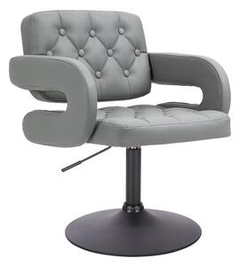HC8403N Szürke modern műbőr szék fekete lábbal
